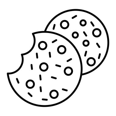 Lezzetli bisküvi ikonu. Ana hatlarıyla karpuz dilimi çizimi. izole edilmiş çevre arkaplanı.