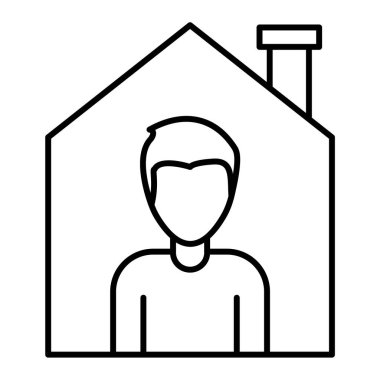 Maske ikonlu bir adam. vektör illüstrasyonu