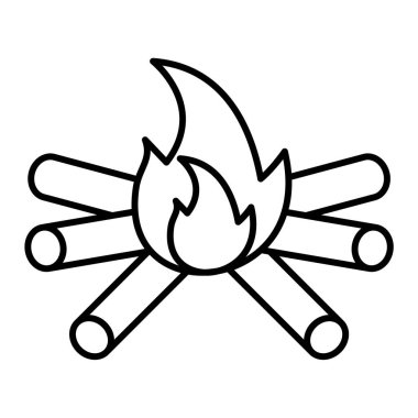 Kamp ateşi ikonu. vektör illüstrasyonu