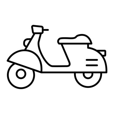 Scooter ikonu. Web için motosiklet vektör simgelerinin özet çizimi