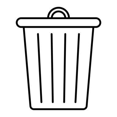 Çöp kutusu simgesi. Web tasarımı için çöp kutusu vektör simgelerinin özet çizimi