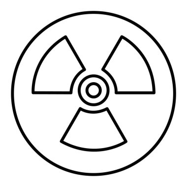 Radyasyon ikonu. İnternet için radyoaktif vektör simgelerinin özet çizimi