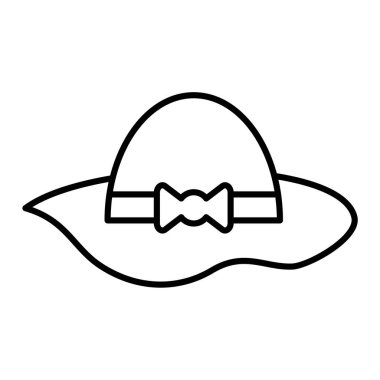 Şapka ikonu. Web için plaj vektör simgelerinin özet çizimi