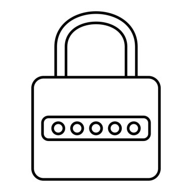 Asma kilit simgesi. Güvenlik sistemi sembolü. izole ve düz illüstrasyon