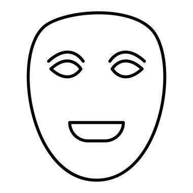 yüz maskesi simgesi. Web için komedi teatral vektör simgelerinin özet çizimi