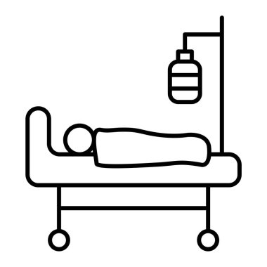 Hastane yatağı ikon vektör illüstrasyonu