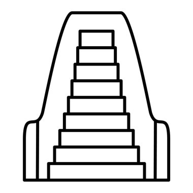 Merdiven ikonu. Dağ merdiven vektör illüstrasyonunun izometriği
