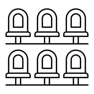 Sandalye simgesinin vektör illüstrasyonu. 
