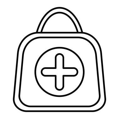 tıbbi çanta ikon vektör illüstrasyonu