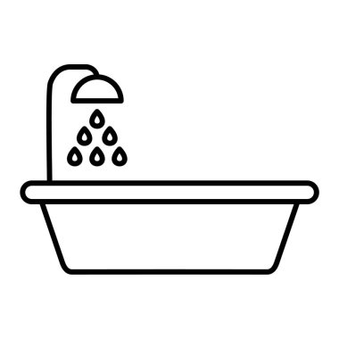 Küvet ikonu vektör illüstrasyonu