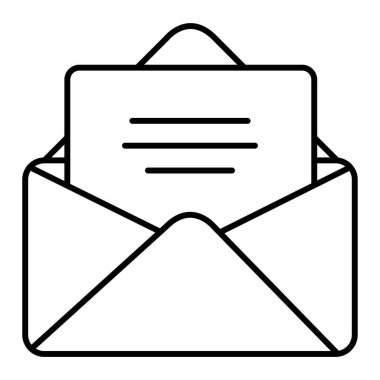 Zarf posta simgesi. Web için ileti vektör simgelerinin özet çizimi