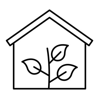 Yeşil yapraklı ev izole edilmiş ikon vektör illüstrasyon tasarımı