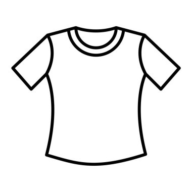 Tişört ikonu. Giysi vektör logosunun ana hatları.