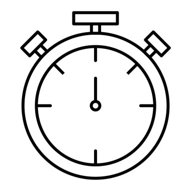 Kronometre simgesi. ana hatlı kronometre vektör resimleme sembolü