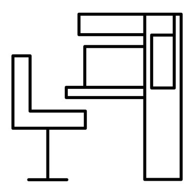 iş yönetimi çizgisi simgesi, ana hatlı vektör illüstrasyonu, doğrusal biçim kavramı