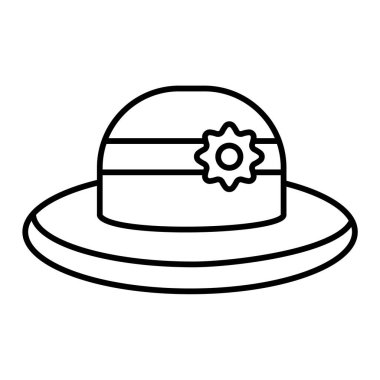 Şapka ikonu. Web için plaj vektör simgelerinin özet çizimi