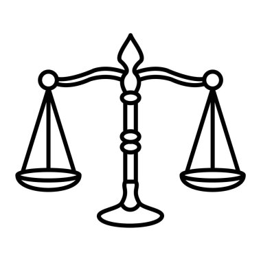 Hukuk ve adalet hattı biçim vektör illüstrasyon tasarımı
