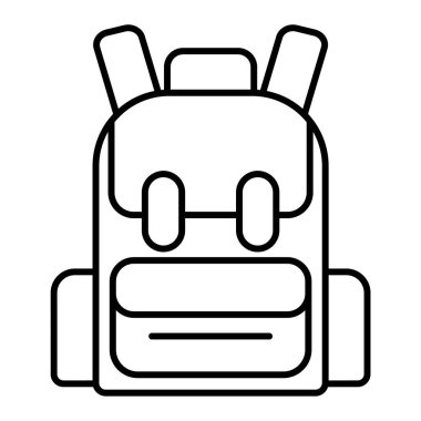 Sırt çantası simgesi. Web için kamp çadırı vektör simgelerinin özet çizimi