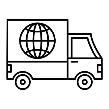 dağıtım kamyonu ikonu vektör çizimi tasarımı