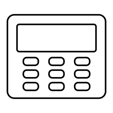 Hesap makinesi simgesi. Web için siyah klavye vektör simgelerinin özet çizimi