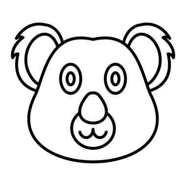 sevimli hayvan yüzü ikon vektör çizimi tasarımı