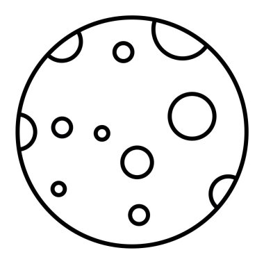 Ay simgesi beyaz arkaplanda izole edilmiş. Gezegen sembolü çizimi.