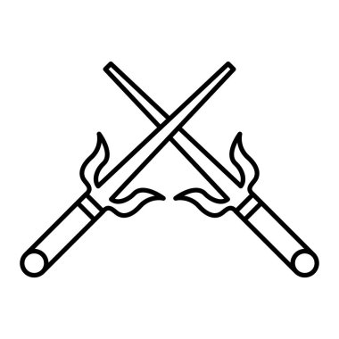 çapraz bıçak ikonu. Web için balta vektör simgelerinin özet çizimi
