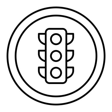 Trafik ışığı simgesi. Web için yol işareti vektör simgelerinin basit illüstrasyonu