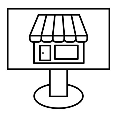 Çevrimiçi Depolama simgesi vektör illüstrasyonu