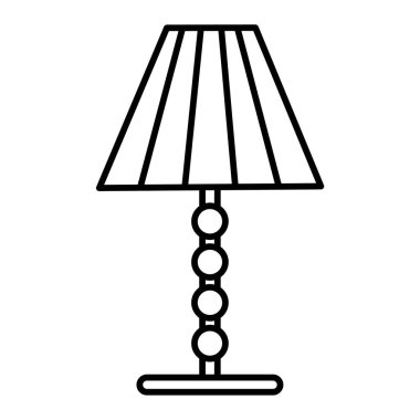 Ağ ve mobil uygulama tasarımınız için beyaz arkaplanda izole lamba simgesi vektörü, sandalye logosu konsepti