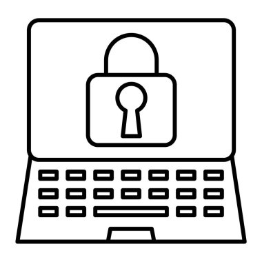 Güvenlik sistemi simgesi beyaz arkaplanda izole edilmiş. kilit simgesi