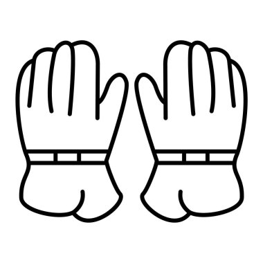 Eldiven ikonu. Ana hatlı eldiven çizimi. beyaz arkaplanda izole