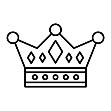 Taç ikonu. Web için kral vektör simgelerinin özet çizimi