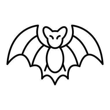 Cadılar Bayramı Yarasa Çizgisi simgesi, vektör illüstrasyonu