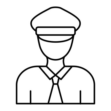 Erkek ikonu. Web için işçi vektör çizgisi simgelerinin özet çizimi