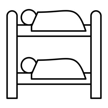 yatak simgesi vektörü web ve mobil uygulama tasarımınız için beyaz arkaplanda izole edildi, uyku işareti