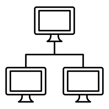 bilgisayar simgesi. Web için dizüstü bilgisayar vektörü ve çizgi simgelerinin özet çizimi