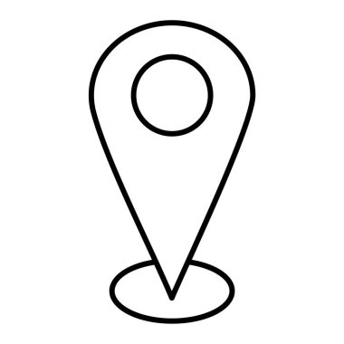 Harita iğne simgesi. özet konum rotası çizim sembolü.
