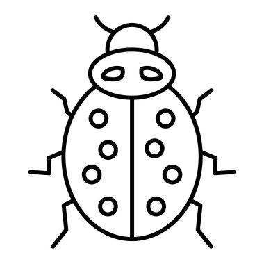 sevimli uğur böceği simgesi, vektör illüstrasyonu