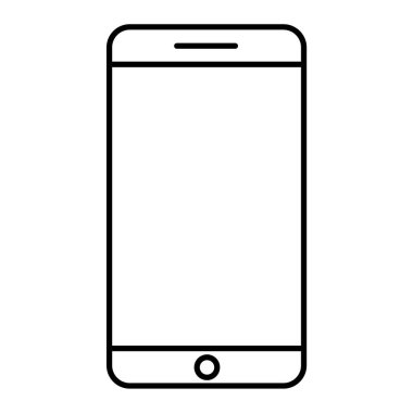 Akıllı telefon aygıtı simgesi. Web için cep telefonu vektör simgelerinin düz çizimi