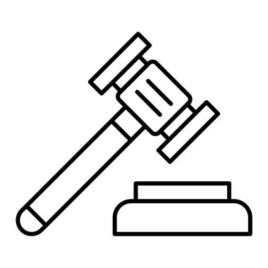 Açık arttırma çekiç ikonu vektörü web ve mobil uygulama tasarımınız için beyaz arkaplanda izole edildi, Yargıç Tokmak logosu kavramı