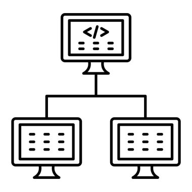 Satır biçimi ikon vektör illüstrasyon tasarımı ile bilgisayar monitörü