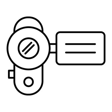 Kapalı devre kamera simgesi. Beyaz arkaplanda izole edilmiş web tasarımı için büyüteç vektör sembolü