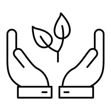 bitki el simgesi vektör illüstrasyonunda