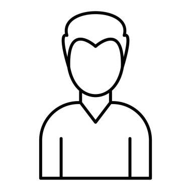 Adam avatar ikonu. Ana hatlarıyla erkek vektör illüstrasyonu. beyaz arkaplanda izole