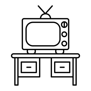 Televizyon ikonu. Beyaz arkaplanda izole edilmiş web tasarımı için televizyon vektör sembolü