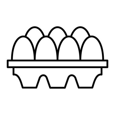 Yumurta simgesi vektörü. İnce çizgi işareti. İzole edilmiş kontür sembolü gösterimi