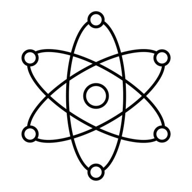 Atom simgesi. Web için bilim vektör simgelerinin özet çizimi