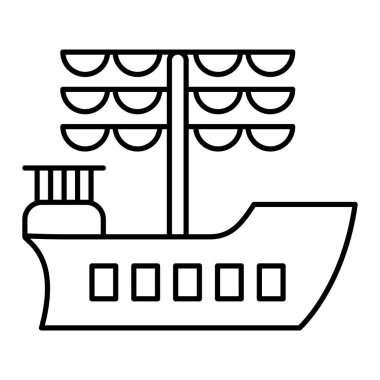 Gemi simgesinin vektör illüstrasyonu