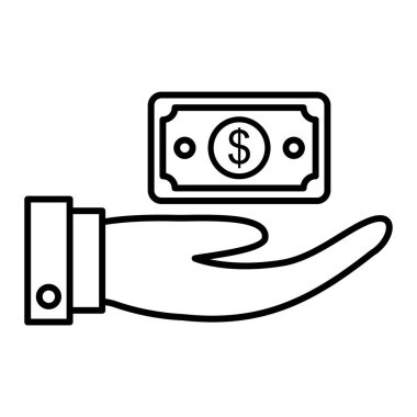 el ele tutuşan para çizgisi simgesi